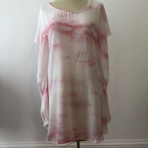 Pink and White Geode Beach Coverup (S)